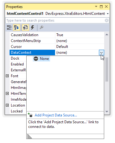 HtmlContentControl Data Context