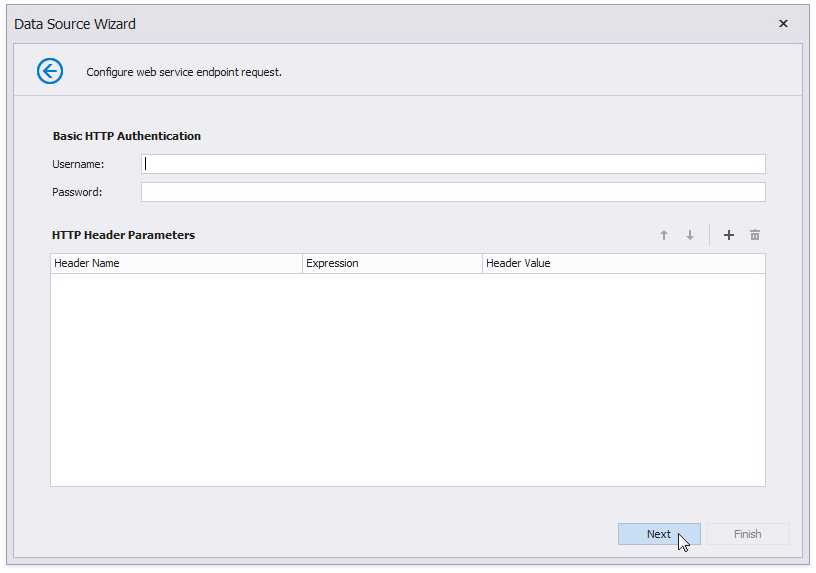 Specify header parameters for JSON URI source