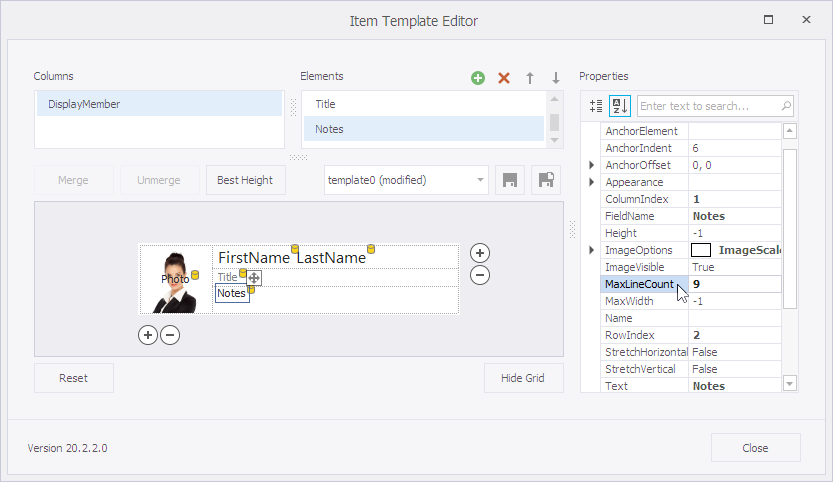 ListBox Template - Set Element's MaxLineCount