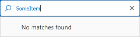 Ribbon Search Menu - No Matches Found Item