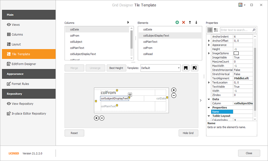 TileView - regular template