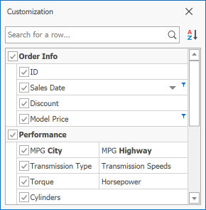 Vertical Grid - Advanced Customization Form