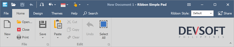 Ribbon Control Empty Area Image