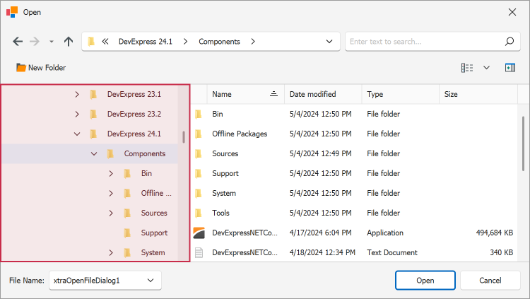 WinForms Dialogs - Navigation Pane