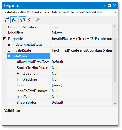 Adorner - Validation Hint Properties