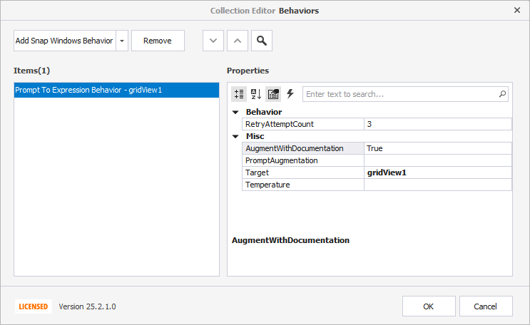 Prompt to Expression Behavior, DevExpress