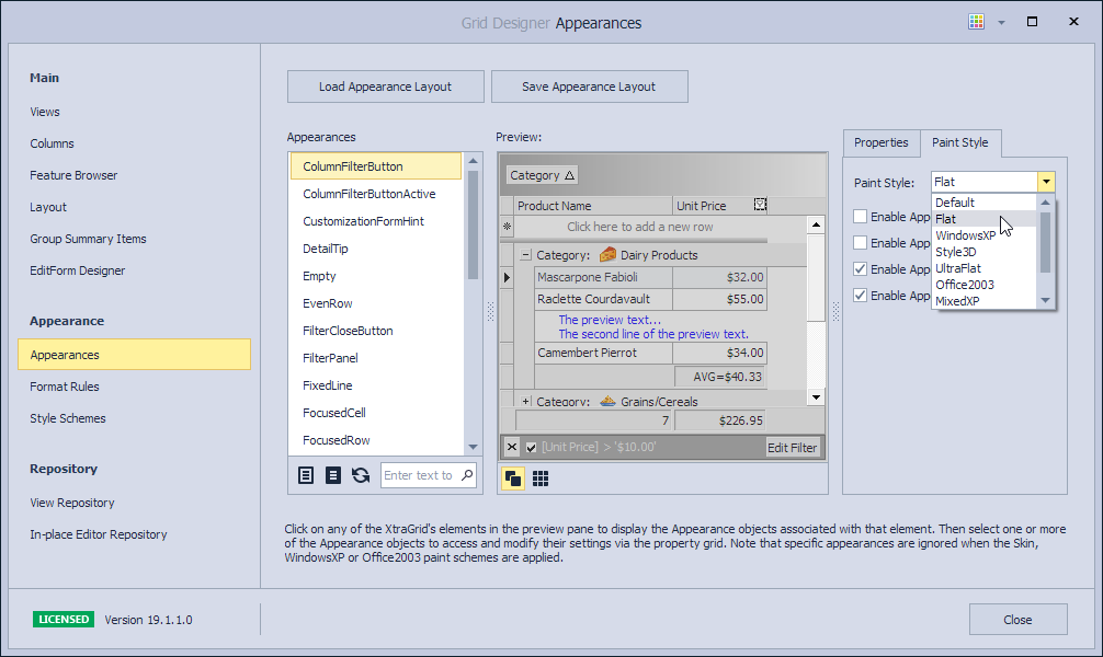 Implement Alpha Blending Using Appearances-SetFlatPaintStyle