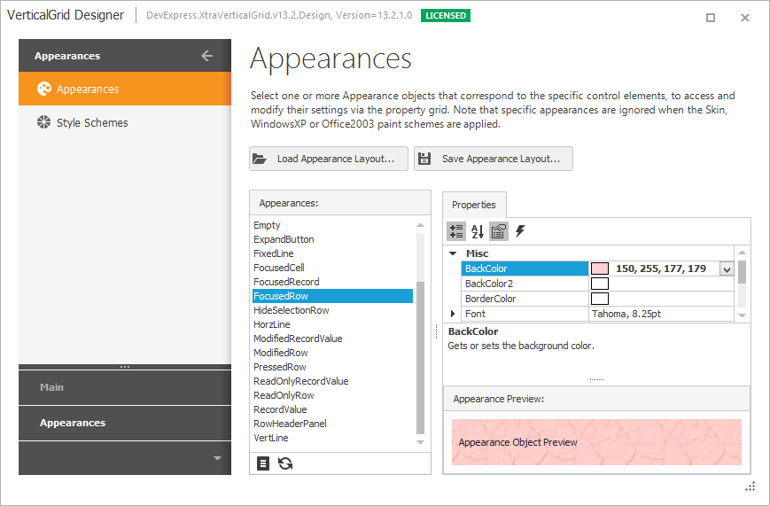 AlphaBlending - Styles - TransparentFocusedRowHeaders