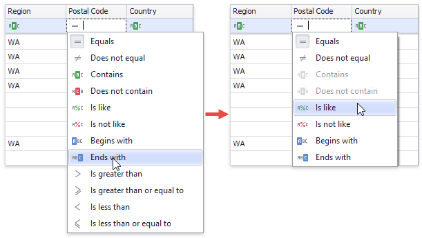 Auto Filter Row - Hide Conditions