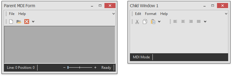 Bars - MDI - Parent and Child Forms