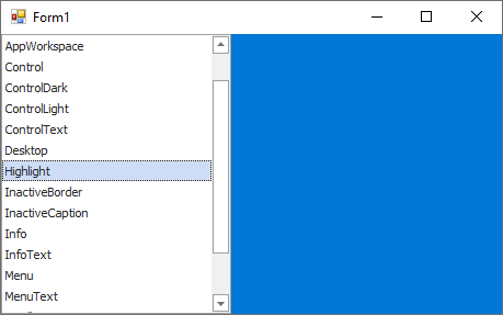 BaseListBoxControl - SelectedIndexChanged - example