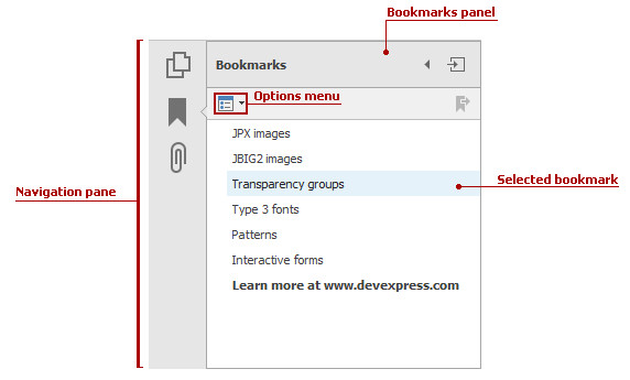 Bookmarks Winforms Controls Devexpress Documentation