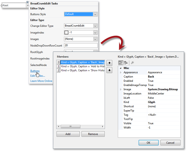 Breadcrumb - Buttons Editor