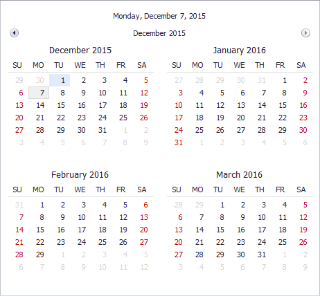 CalendarControl-4Months