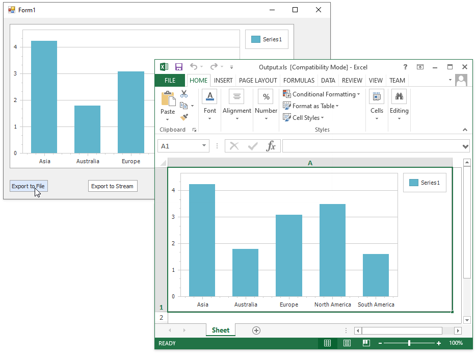 How to Export a Chart to XLS WinForms Controls DevExpress