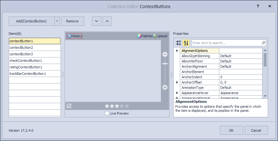 ContextButtonsColletionEditor