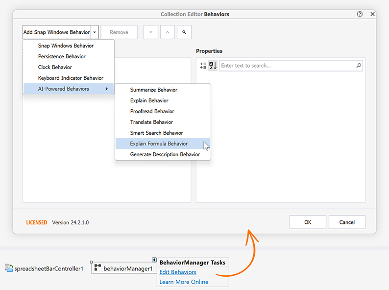 Create a ExplainFormulaBehavior at Design Time - WinForms Spreadsheet Control, DevExpress