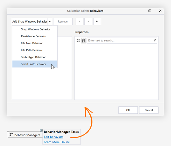 Create a SmartPasteBehavior at Design Time - WinForms UI Controls, DevExpress