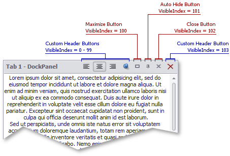 Custom Header Buttons - Visible Index