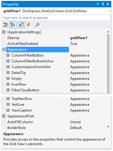 Data Grid - Appearances