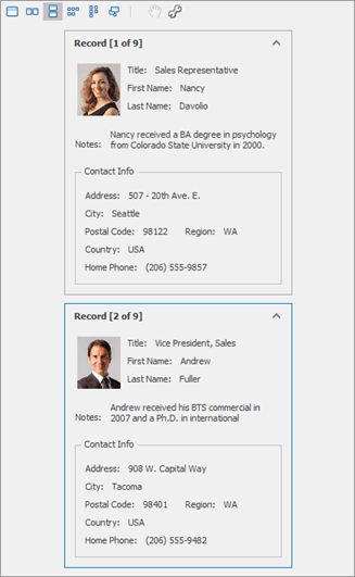 Data Grid - Cards - Single Column Mode