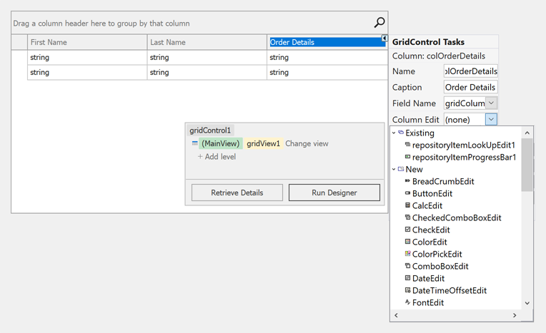 Data Grid - Column Edit Smart Tag