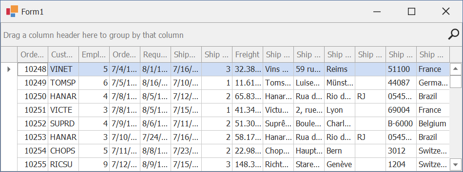 DevExpress WinForms Data Grid columns auto width