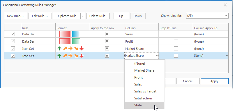 Duplicate a Rule - WinForms Data Grid, DevExpress