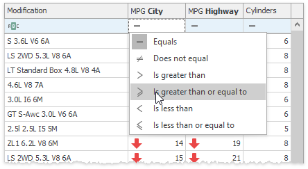 DataGrid - Filter Conditions in Auto Filter Row