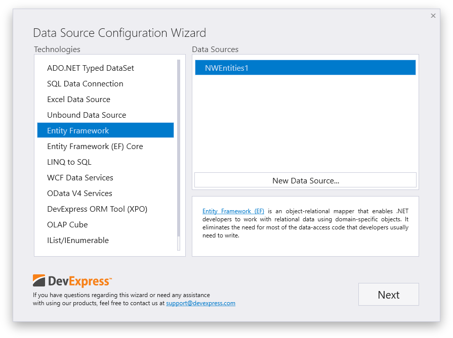 DataSourceConfigurationWizard_EF_SelectModel