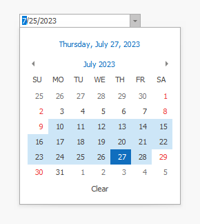 Date Range Selection - WinForms Date Editor, DevExpress