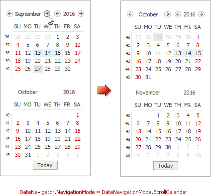 DateNavigationMode.ScrollCalendar