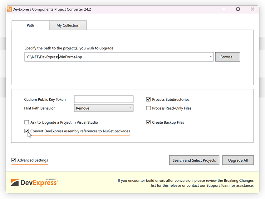 DevExpress Project Converter