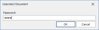 Rich Text Editor - Unprotect Document Dialog