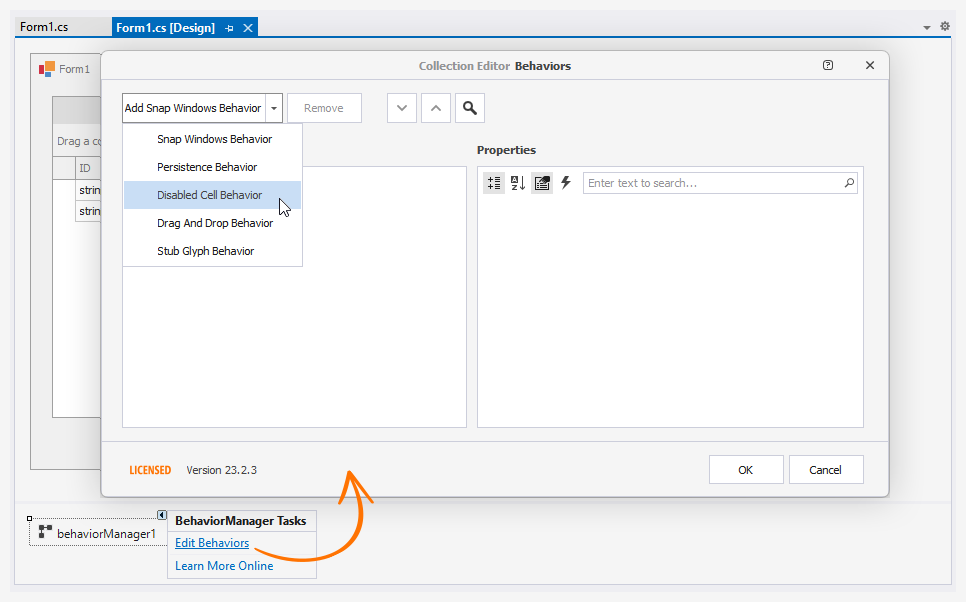 Create Disabled Cell Behavior - WinForms UI, DevExpress