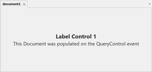 Document populated on Query Control event