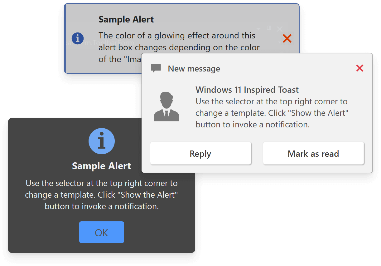 HTML Templates in Alert Windows