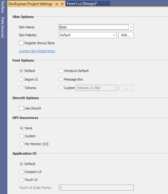 Project Settings Page