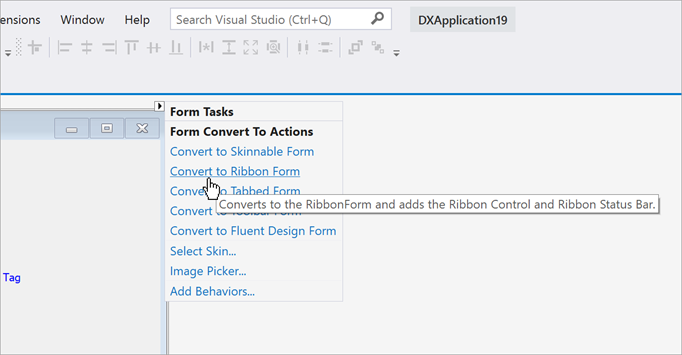 Convert standard form to RibbonForm