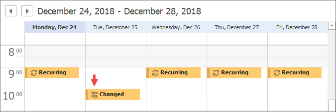 Scheduler - Appointments - Changed Occurrence