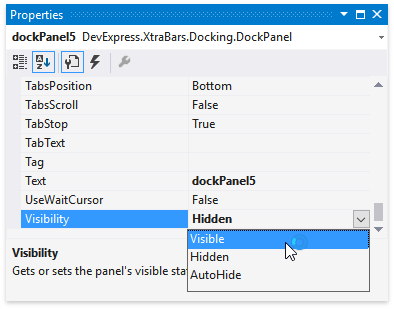 Docking2017 - Panel Visibility