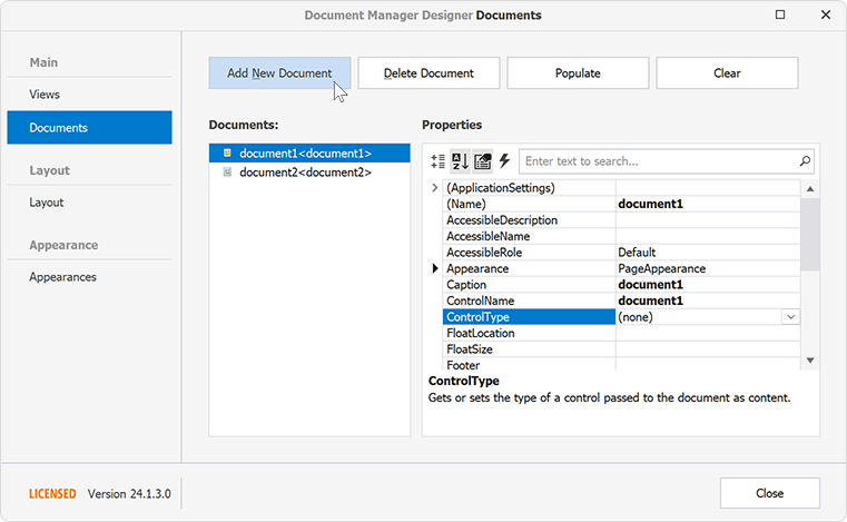 DockingUI - Documents Designer