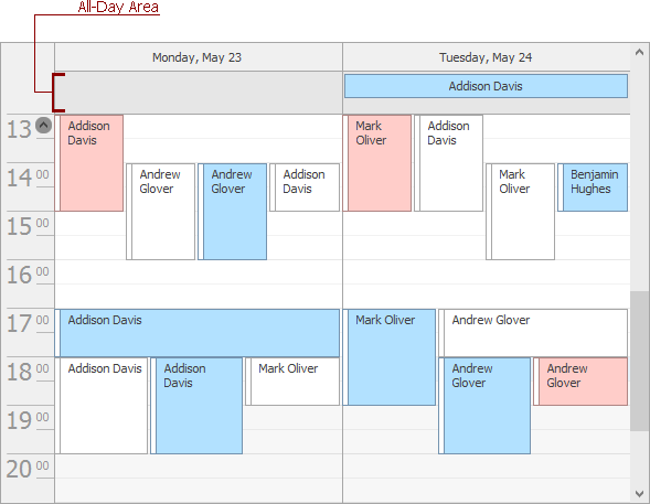 Days view. Schedule WPF.