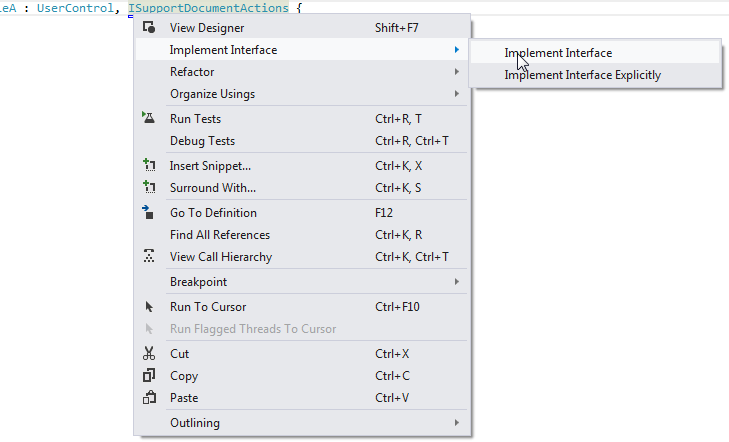 DocumentManager - ISupportDocumentAction Implementation