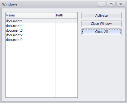 DocumentManager - Show Open Windows Dialog