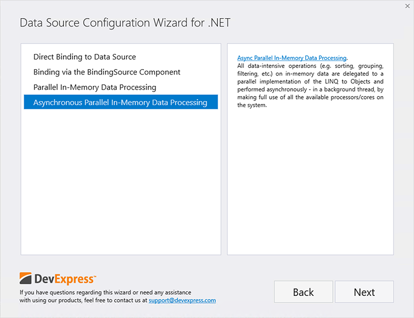 Data Source Types - Data Source Configuration Wizard, DevExpress