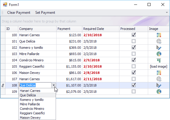 xamarin devexpress converter column