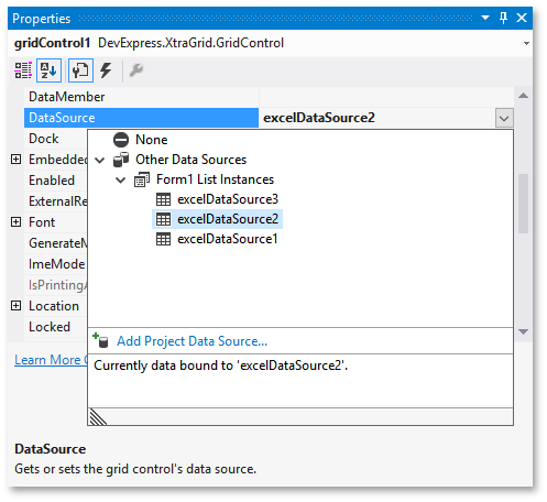 Excel Data Source - Specify Source