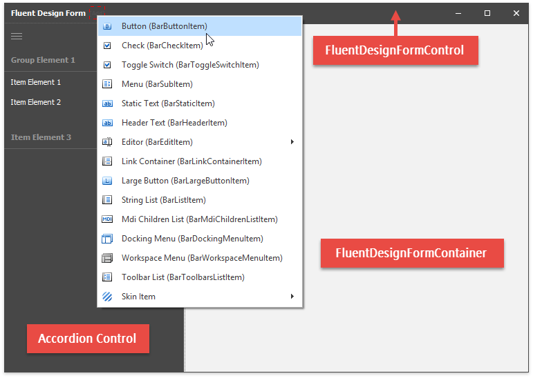 Fluent Design Form - Elements