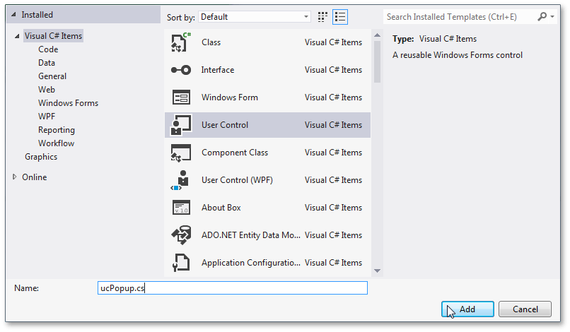 Flyouts - add user control